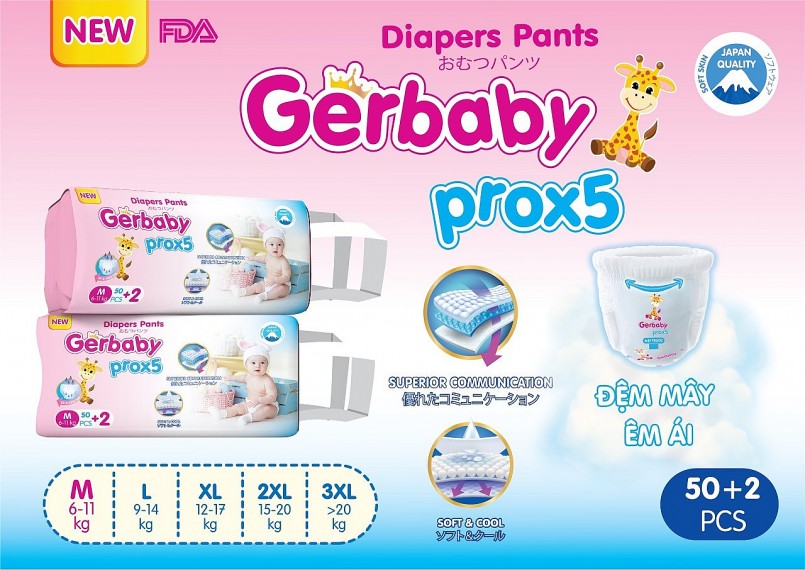 Chọn bỉm Gerbaby Proxs – hợp ý bé, chiều lòng mẹ