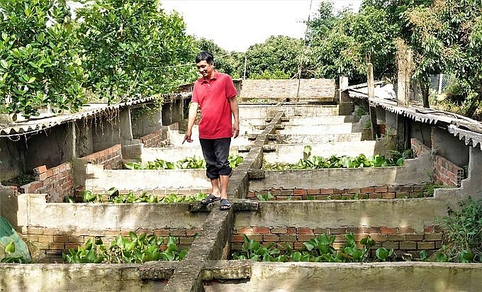 Bể nuôi cua đinh sinh sản và cua đinh thịt được anh đào sâu, xây bê tông kiên cố (Ảnh: Bảo Kỳ). Bể nuôi cua đinh sinh sản và cua đinh thịt được anh đào sâu, xây bê tông kiên cố (Ảnh: Bảo Kỳ).