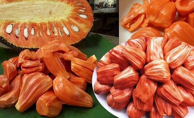 Mít ruột đỏ được thị trưởng ưa chuộng nên bán được giá dịp Tết. Mít ruột đỏ được thị trưởng ưa chuộng nên bán được giá dịp Tết.