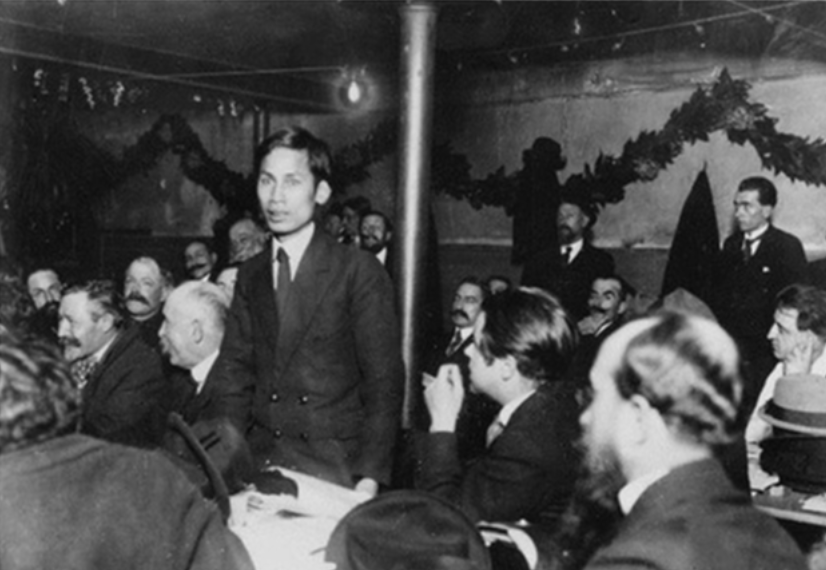 Đồng chí Nguyễn Ái Quốc phát biểu tại Đại hội Tours của Đảng Xã hội Pháp, tháng 12/1920 - Ảnh tư liệu