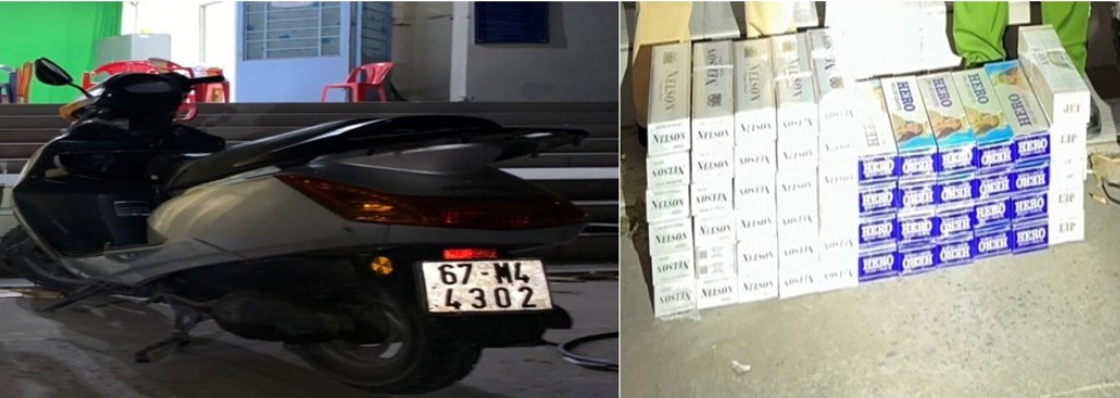 An Giang: Bắt giữ xe máy vận chuyển lượng lớn thuốc lá nhập lậu