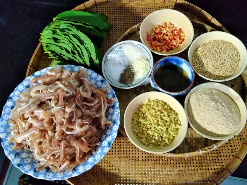 Các nguyên liệu làm món tré Bình Định (Ảnh: Hoàng Quỳnh Sa). Các nguyên liệu làm món tré Bình Định (Ảnh: Hoàng Quỳnh Sa).