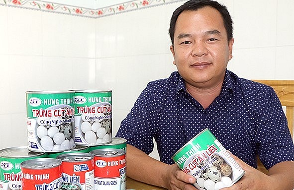 Anh Thịnh tự hào với sản phẩm trứng cút ăn liền được xuất khẩu sang Nhật Bản.