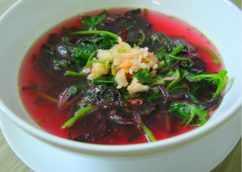 Canh rau dền nấu tôm