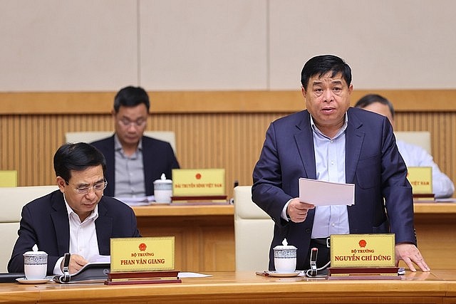 Bộ trưởng Bộ KH&ĐT Nguyễn Chí Dũng phát biểu - Ảnh: VGP/Nhật Bắc