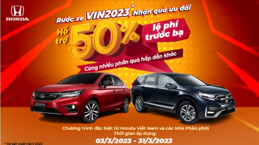 Honda Việt Nam tiếp tục tung ưu đãi khi mua Honda CR-V và Honda City sản xuất năm 2023