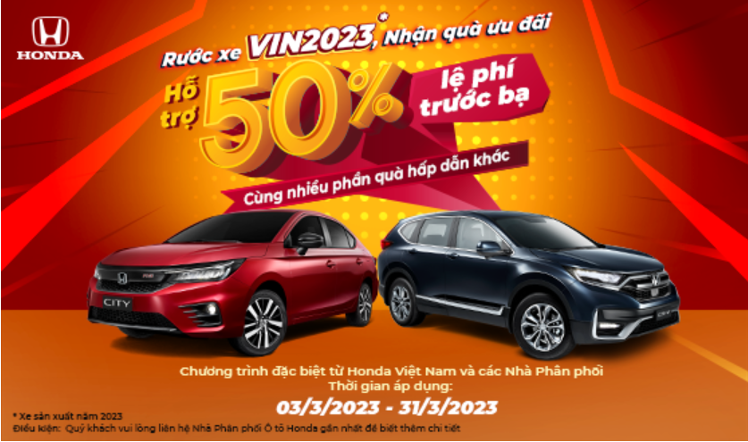 Honda Việt Nam tiếp tục tung ưu đãi khi mua Honda CR-V và Honda City sản xuất năm 2023