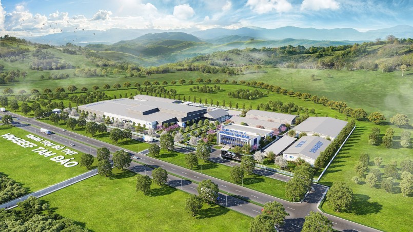 Tổ hợp bao gồm trang trại chăn nuôi và nhà máy chế biến hiện đại