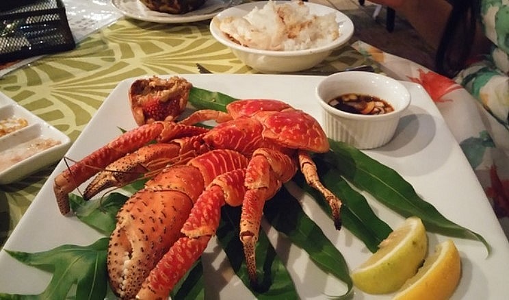 Cua dừa cũng có thể chế biến thành món cua dừa sốt chanh bơ.