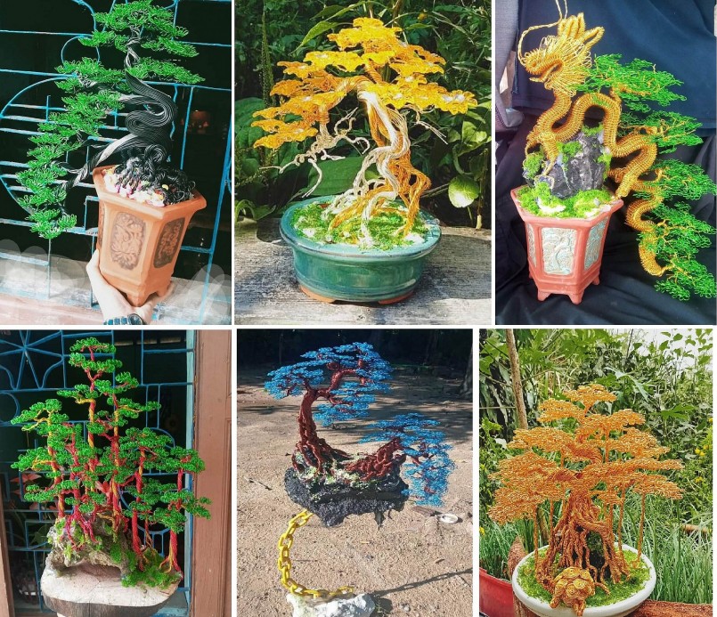 9X Phạm Thị Thật tạo dáng bonsai từ dây đồng để thỏa mãn đam mê và có tiền chữa bệnh cho mẹ. 9X Phạm Thị Thật tạo dáng bonsai từ dây đồng để thỏa mãn đam mê và có tiền chữa bệnh cho mẹ.