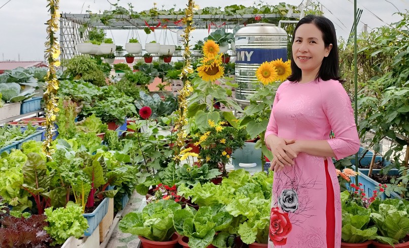 Kỳ công về quê chờ từng bao đất lên sân thượng trồng rau, cô giáo Hải Phòng nhận thành quả bất ngờ.