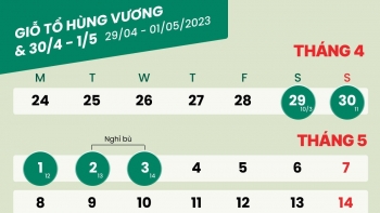 Lịch nghỉ Lễ Giỗ tổ Hùng Vương, nghỉ Lễ 30/4, 1/5 năm 2023