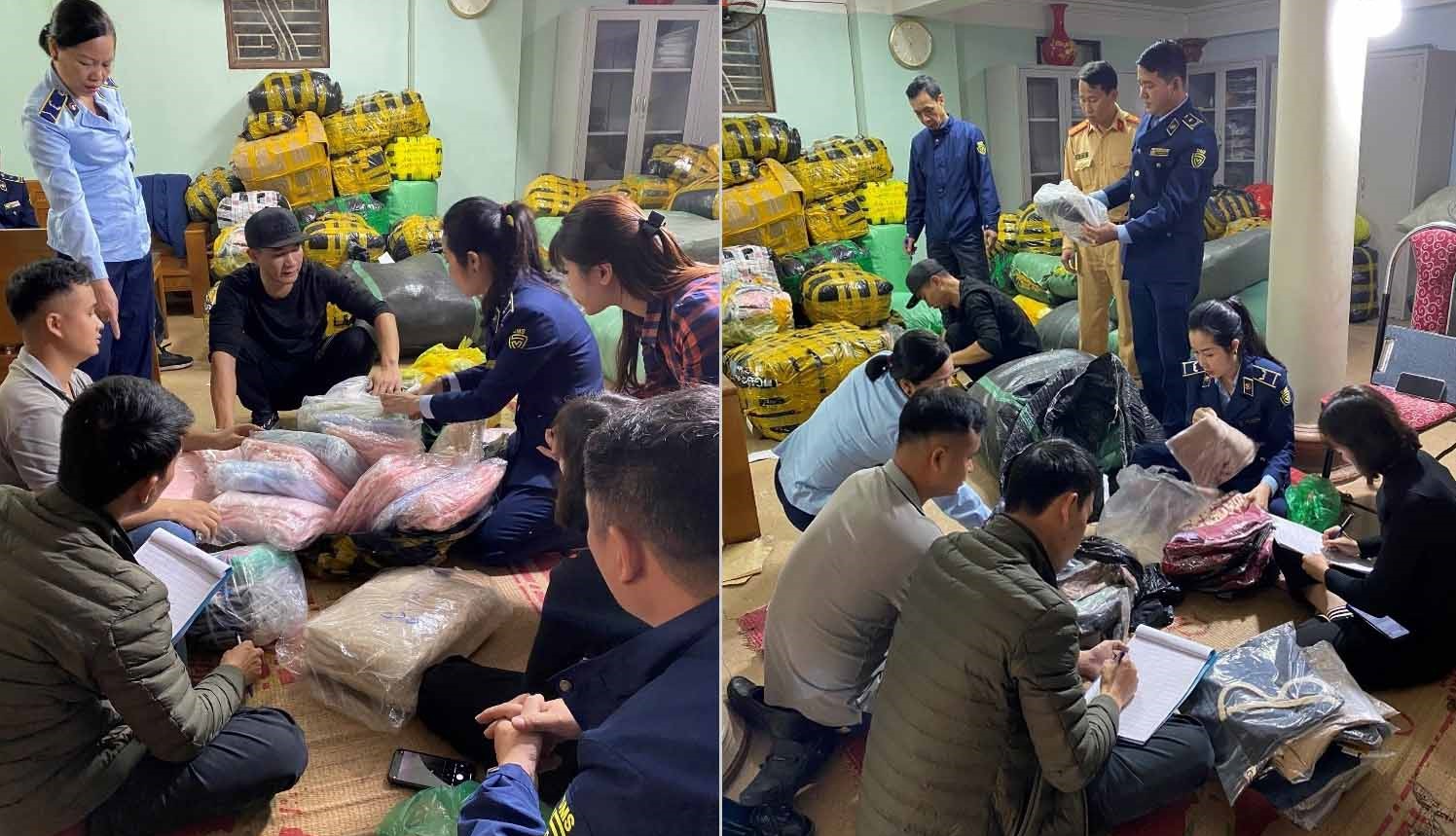 Lực lượng QLTT Hải Phòng kiểm đếm số tang vật Lực lượng QLTT Hải Phòng kiểm đếm số tang vật