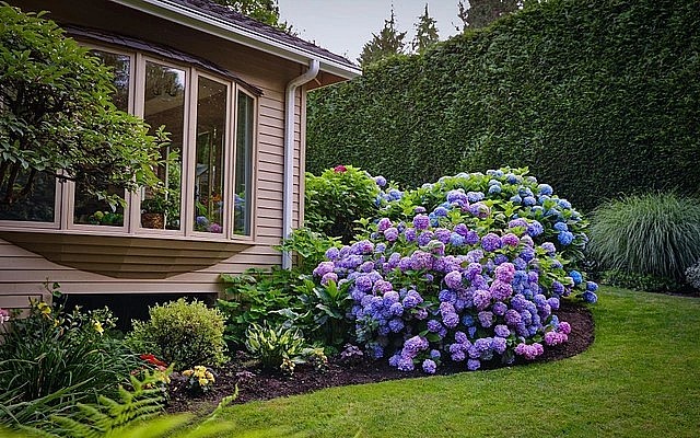 tất cả các đồ vật gắn bó với người Việt trong khu vườn nhà chị đều được đặt mua ở Việt Nam rồi vận chuyển sang Mỹ