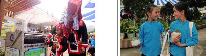 Nhân dịp này, Vinamilk và Tetra Pak cùng phối hợp tổ chức hoạt động “Đổi vỏ sữa lấy cây xanh và các món quà thân thiện môi trường”, thu hút được đông đảo học sinh, thầy cô tham gia