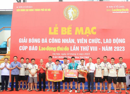 Bế mạc Giải bóng đá công nhân, viên chức, lao động Cúp báo Lao động Thủ đô lần thứ VIII - năm 2023