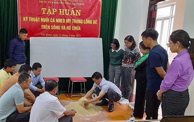 Các hộ nông dân tham gia mô hình được tập huấn trang bị kiến thức kỹ thuật nuôi cá lồng bè trên sông và hồ chứa. Các hộ nông dân tham gia mô hình được tập huấn trang bị kiến thức kỹ thuật nuôi cá lồng bè trên sông và hồ chứa.