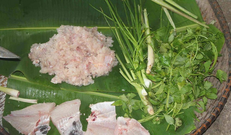 Nguyên liệu của món ăn này khá đơn giản, chỉ gồm cá suối, kiến vàng và các loại gia vị