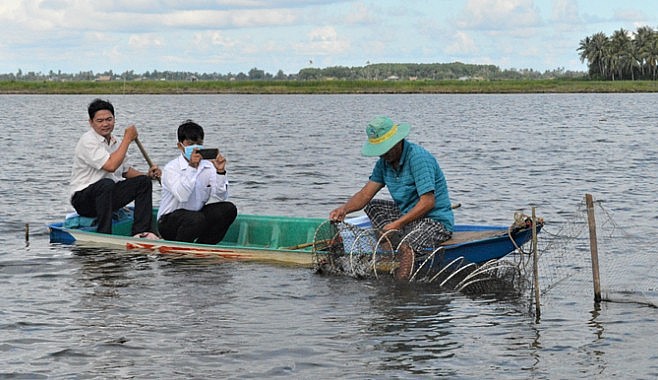 Mô hình nuôi tôm ở huyện An Biên, Kiên Giang