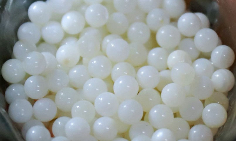 Viên ngọc thô nhân tạo dùng ghép vào con trai sống. Ngọc thô được làm từ vỏ trai.