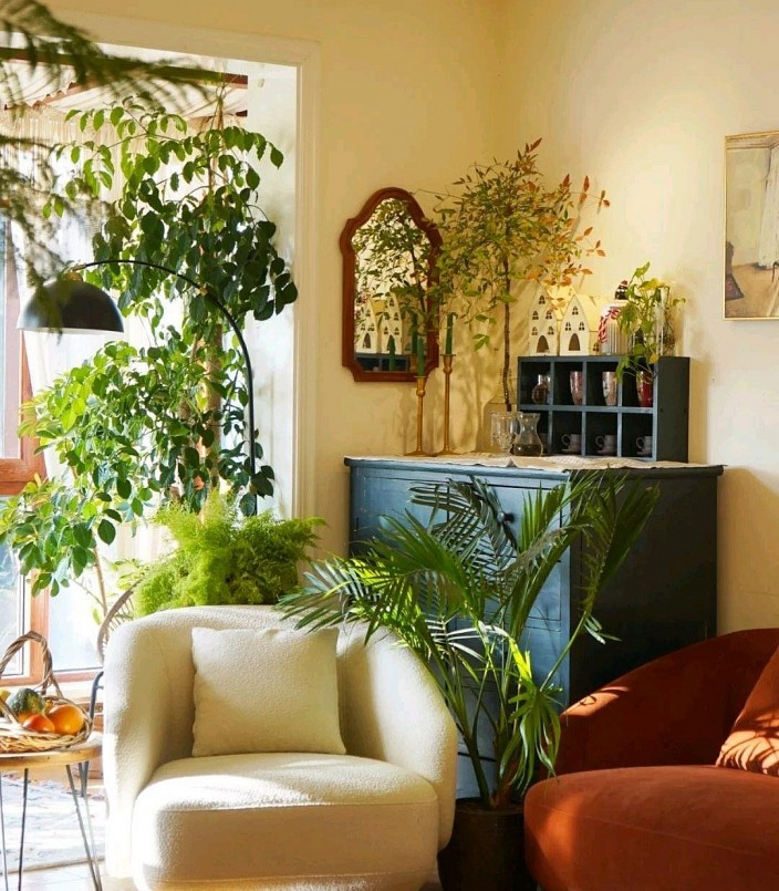 Số lượng cây cảnh đặt trong phòng khách phải phù hợp.