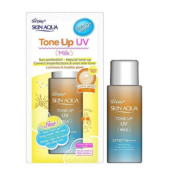 Giá mỹ phẩm dòng kem chống nắng Skin Aqua Tone Up UV của Sunplay
