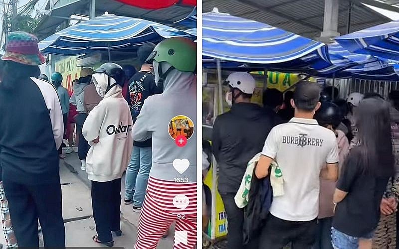 Hàng người tấp nập tại quán nước Vy Anh