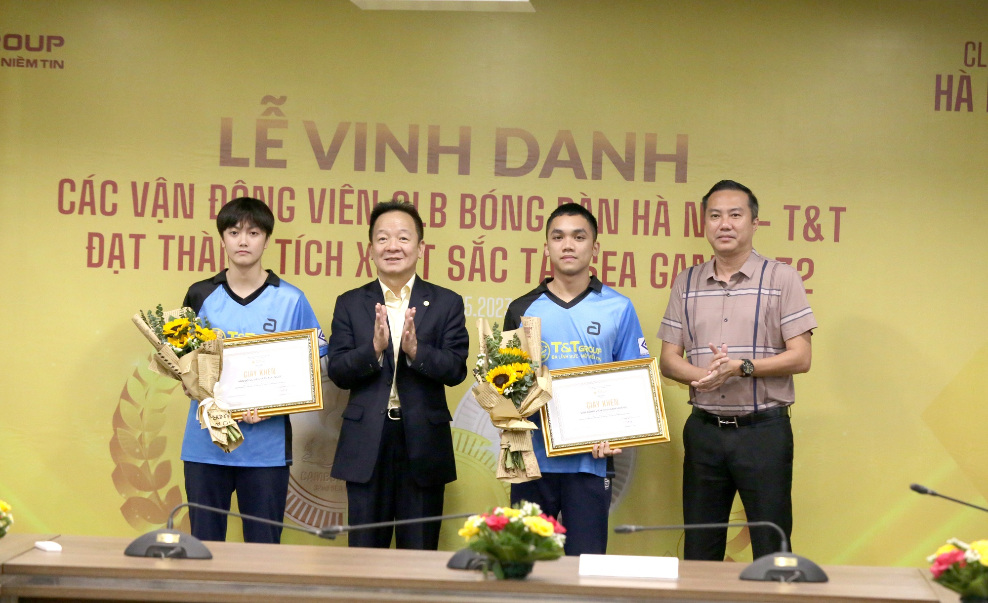 Tập đoàn T&amp;T Group thưởng hơn 1 tỷ đồng cho kỳ tích bóng bàn Việt Nam tại SEA Games 32 - Ảnh 1.