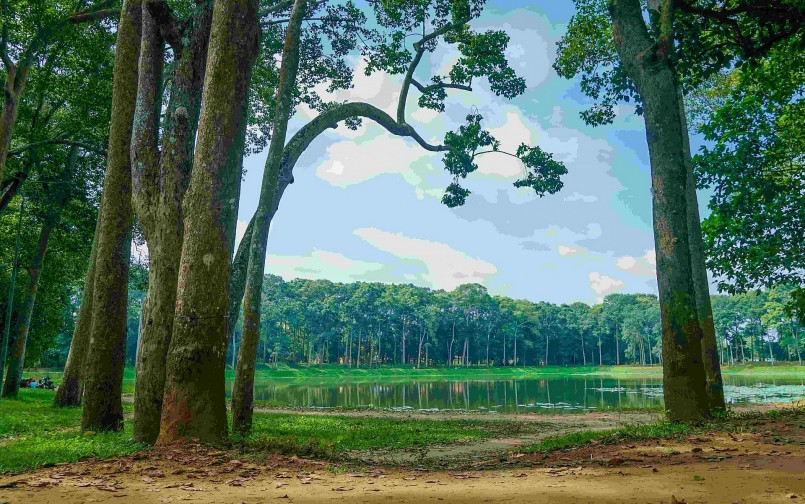 Khung cảnh thơ mộng, bình yên của Ao Bà Om.