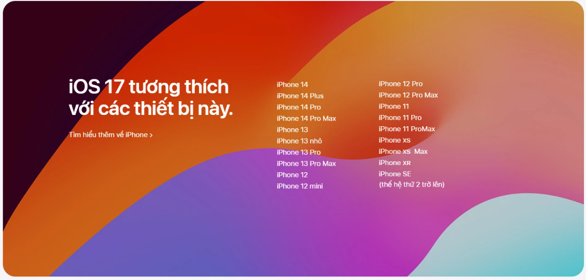 Danh sách các dòng máy được hỗ trợ iOS 17, iPhone 8 và Iphone X "không có cửa"