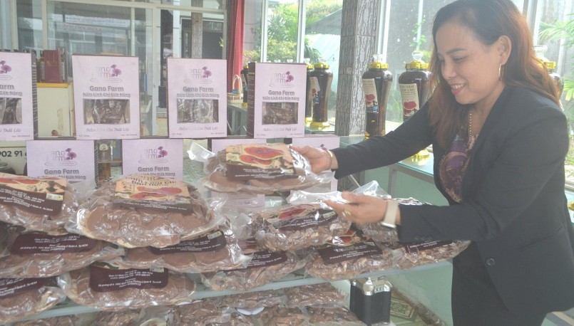 Sản phẩm nấm linh chi của chị Nguyễn Thị Toàn đạt chứng nhận OCOP hạng 3 sao.