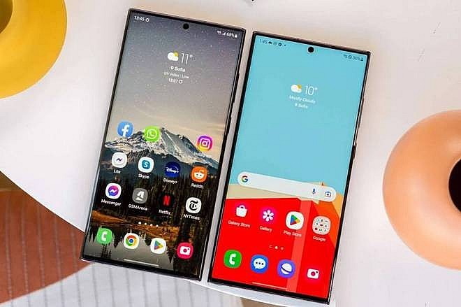 Trái: Galaxy S22 Ultra, Phải: Galaxy S23 Ultra 