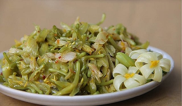 Hoa đu đủ đực chế biến thành nhiều món ăn ngon