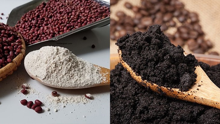 Tắm trắng bằng bột đậu đỏ và cà phê