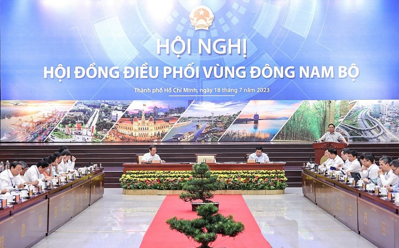 Thủ tướng Phạm Minh Chính chủ trì Hội nghị lần thứ nhất của Hội đồng điều phối vùng Đông Nam Bộ - Ảnh: VGP Thủ tướng Phạm Minh Chính chủ trì Hội nghị lần thứ nhất của Hội đồng điều phối vùng Đông Nam Bộ - Ảnh: VGP