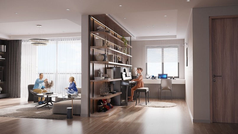 Không gian đa năng +1 giúp gia chủ thỏa sức sáng tạo theo nhu cầu và sở thích. Ảnh phối cảnh minh họa. Không gian đa năng +1 giúp gia chủ thỏa sức sáng tạo theo nhu cầu và sở thích. Ảnh phối cảnh minh họa.