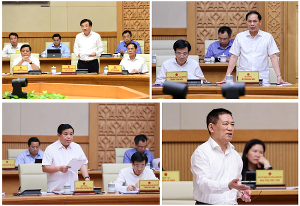 Ý kiến các đại biểu tại phiên họp nhất trí đánh giá tình hình kinh tế - xã hội tháng 7 tốt hơn so với tháng 6, góp phần vào kết quả chung của 7 tháng năm 2023. Ảnh: VGP Ý kiến các đại biểu tại phiên họp nhất trí đánh giá tình hình kinh tế - xã hội tháng 7 tốt hơn so với tháng 6, góp phần vào kết quả chung của 7 tháng năm 2023. Ảnh: VGP