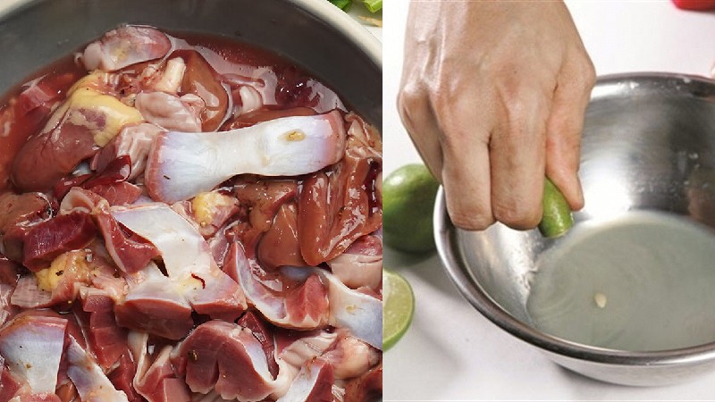 Nước cốt chanh giúp làm sạch mề gà