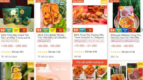 Bánh trung thu bán online giảm giá sâu