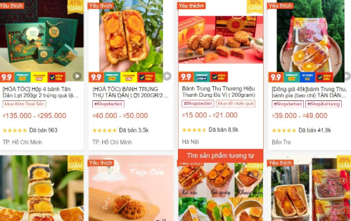 Bánh trung thu bán online giảm giá sâu