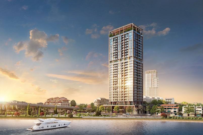 Tòa tháp Panoma 2 của Sun Cosmo Residence Da Nang nằm bên bờ sông Hàn thơ mông. Ảnh phối cảnh minh họa. Tòa tháp Panoma 2 của Sun Cosmo Residence Da Nang nằm bên bờ sông Hàn thơ mông. Ảnh phối cảnh minh họa.
