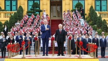 Tổng Bí thư Nguyễn Phú Trọng chủ trì Lễ đón Tổng thống Hoa Kỳ Joe Biden