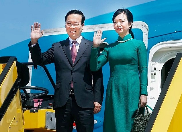 Chủ tịch nước Võ Văn Thưởng và phu nhân. ẢNH TTXVN