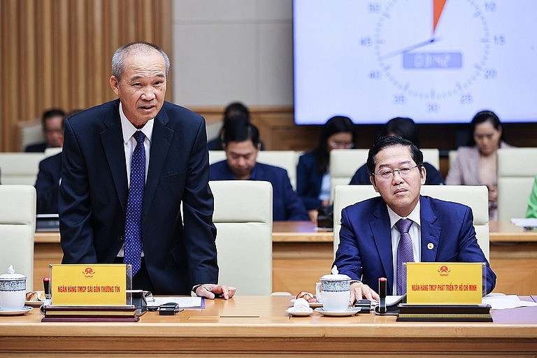 Đại diện các NHTM tại Hội nghị. (Ảnh: VGP). Đại diện các NHTM tại Hội nghị. (Ảnh: VGP).