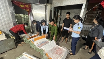 Yên Bái: Tạm giữ 10 tấn nầm lợn đông lạnh không rõ nguồn gốc