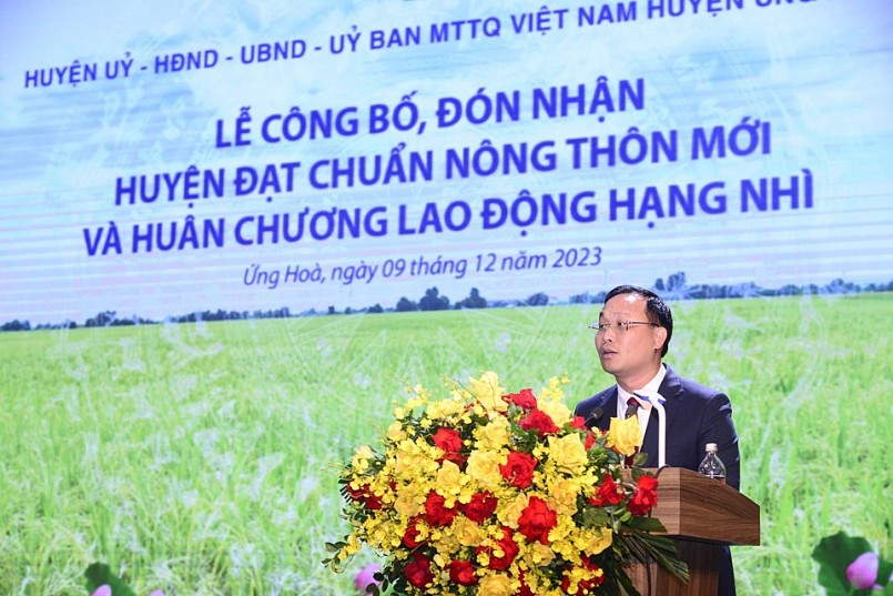 Huyện Ứng Hòa đón nhận danh hiệu đạt chuẩn nông thôn mới và Huân chương Lao động hạng Nhì