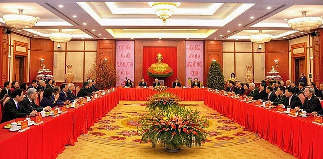 Tổng Bí thư Nguyễn Phú Trọng chúc Tết Nguyên đán Giáp Thìn 2024. Ảnh VGP Tổng Bí thư Nguyễn Phú Trọng chúc Tết Nguyên đán Giáp Thìn 2024. Ảnh VGP