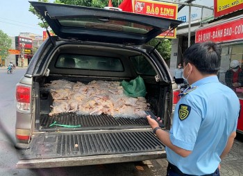Long An phát hiện phương tiện vận chuyển 120kg sản phẩm gia cầm không rõ nguồn gốc