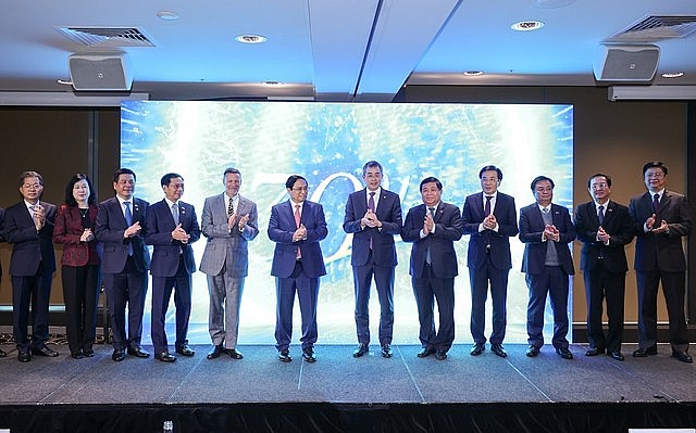 Thủ tướng Chính phủ Phạm Minh Chính và các đại biểu dự kỷ niệm 30 năm đường bay thẳng Việt Nam – Australia - Ảnh: VGP