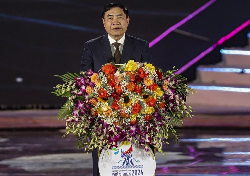 Bí thư Tỉnh ủy Điện Biên Trần Quốc Cường phát biểu tại Lễ khai mạc. Bí thư Tỉnh ủy Điện Biên Trần Quốc Cường phát biểu tại Lễ khai mạc.